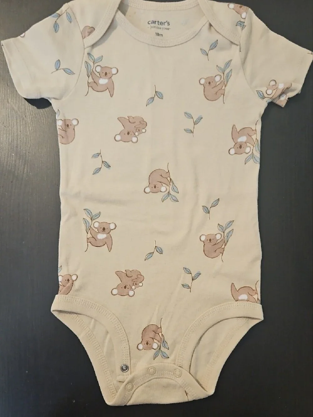 Carter's Brown, Cream, White & Blue Short-Sleeve Bodysuit Set
